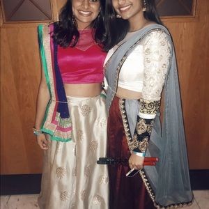 COPY - Maroon and white lehenga